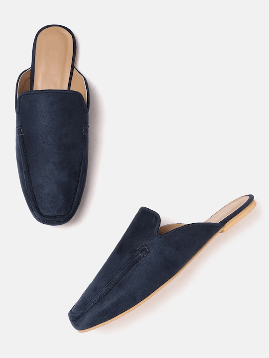 Womens navy best sale blue mules