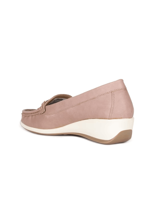 Pink Solid Wedge Pumps