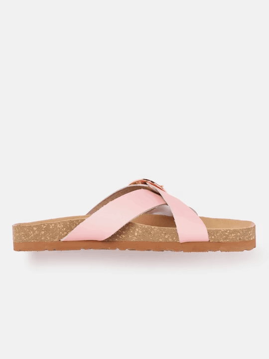 Women Pink Solid Open Toe Flats with Buckle Detail